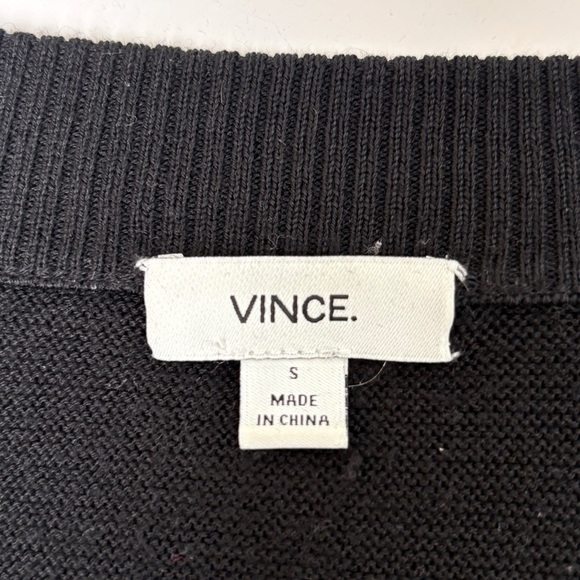 Vince Cardigan Wool & Silk Buttons Black - Picture 7 of 12